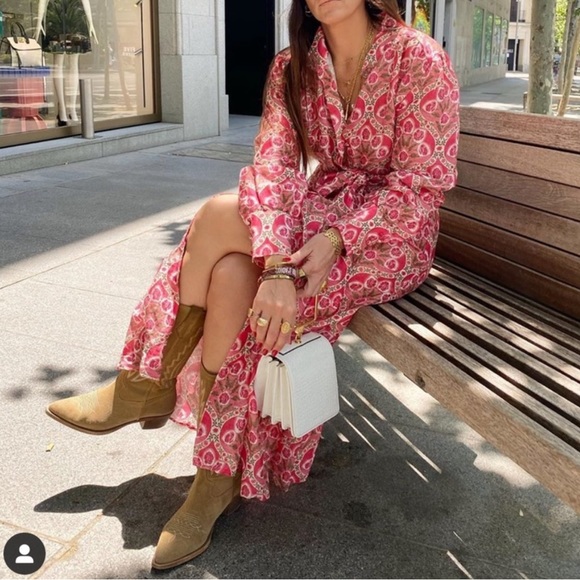 PRINT MIDI DRESS - Picture 5 of 13